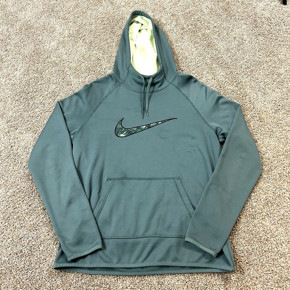 Nike Hoodie Therma Fit Training Pullover Womens Size Medium Green 847814 Fleece